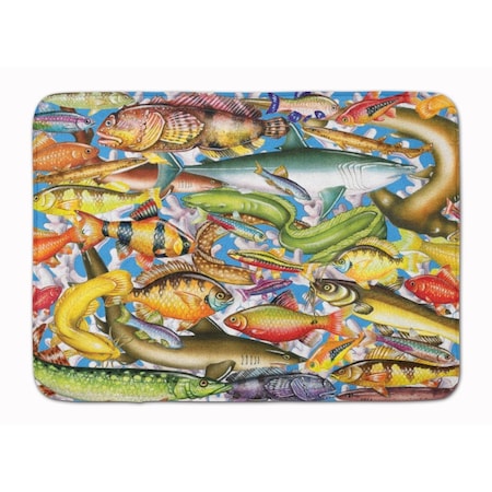 Carolines Treasures 19 x 27 in. Fish of the Deep Machine Washable Memory Foam Mat PRS4055RUG